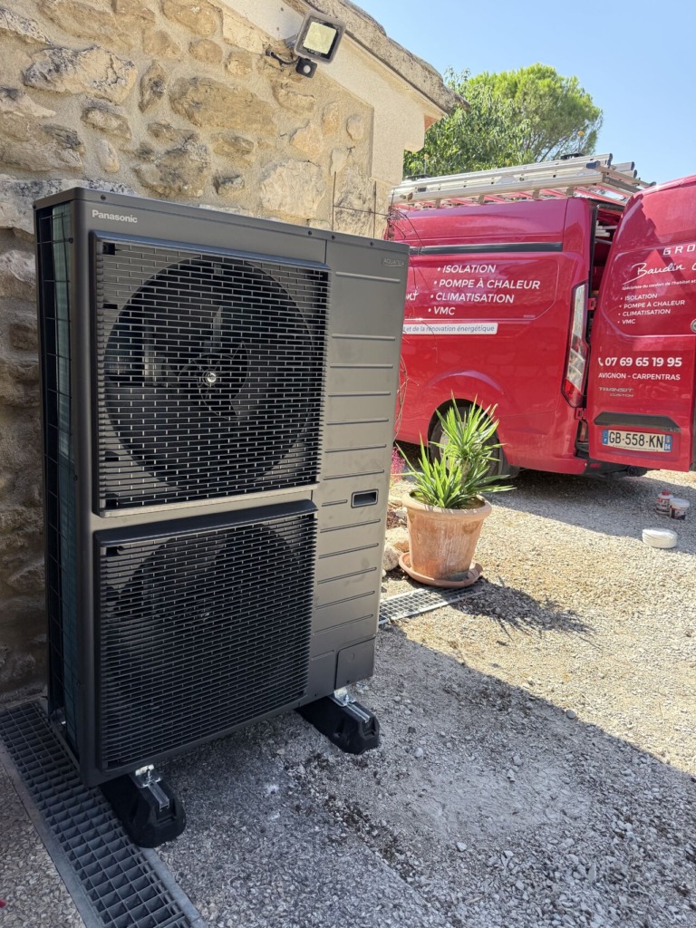Remplacement d'une chaudière fioul par une pompe à chaleur air eau sur mazan près de carpentras